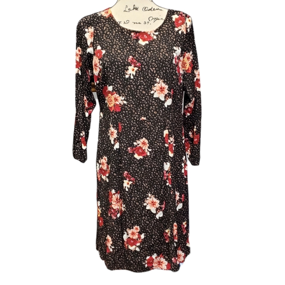 Torrid Floral & Leopard Print Dress - Size 2 - Picture 1 of 11